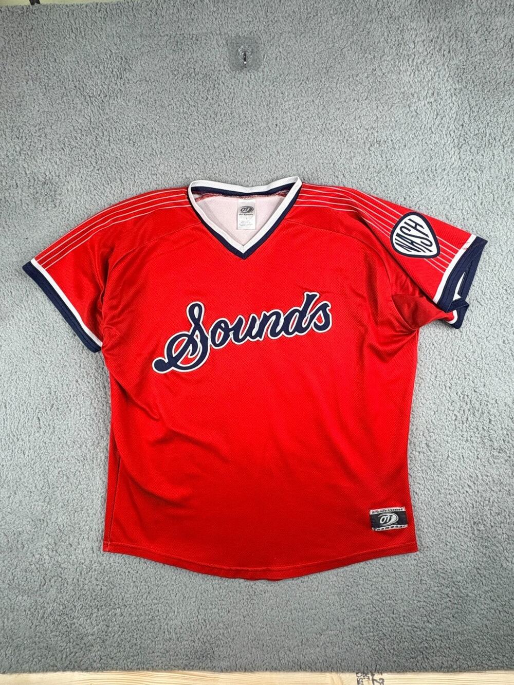VTG OT Sports Nashville Sounds MiLB Baseball Jersey Mens Large Red Short Sleeves